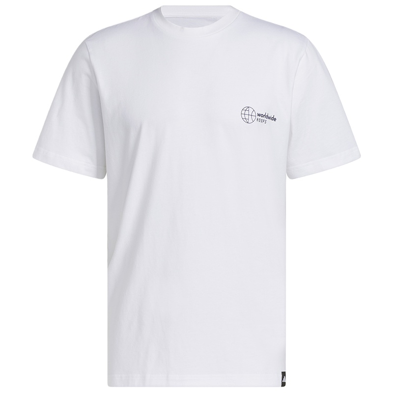 adidas 棉质宽松休闲篮球运动短袖T恤 蓝 IM4623