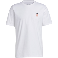 adidas My Shot Net Tee 后背字母手绘图案印花篮球运动短袖T恤 男款 白色 IN9266