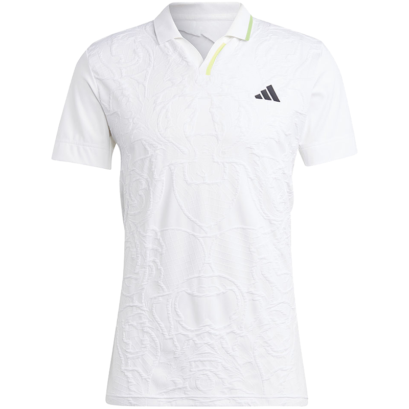 adidas阿迪达斯 Logo标识纹章图案网球运动短袖Polo衫 男款 白色 IA7099