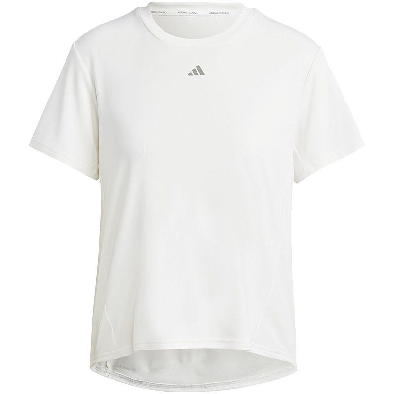 adidas 纯色Logo标识圆领短袖T恤 女款 白色 II3248