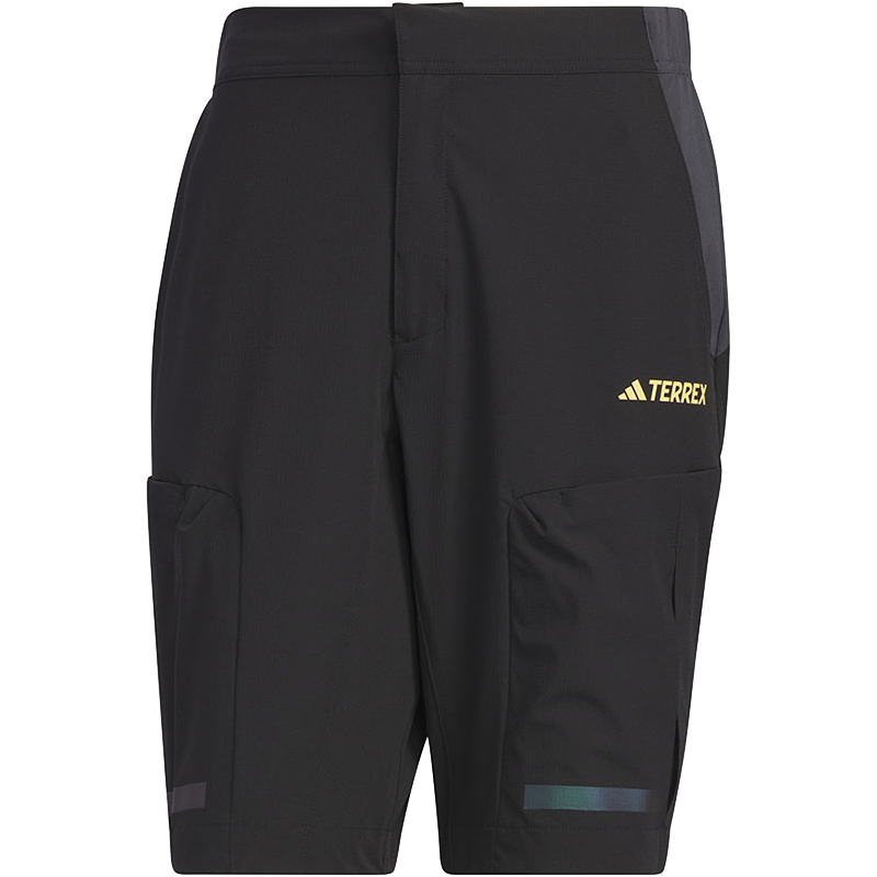 adidas 拼色Logo标识户外运动短裤 男款 黑色 IC1965