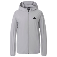 adidas W Ct Kn Jacket Logo贴标休闲连帽夹克 女款 纯质冰灰 IT4356