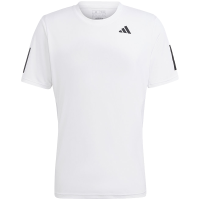 adidas Club 3-Stripes 条纹Logo印花运动 短袖T恤 男款 白色 IS2297