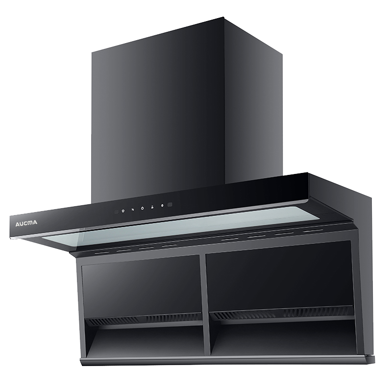 澳柯玛吸油烟机318KQ328F厨房家用大吸力7字型顶侧双吸1级能效挥手操控-自行安装