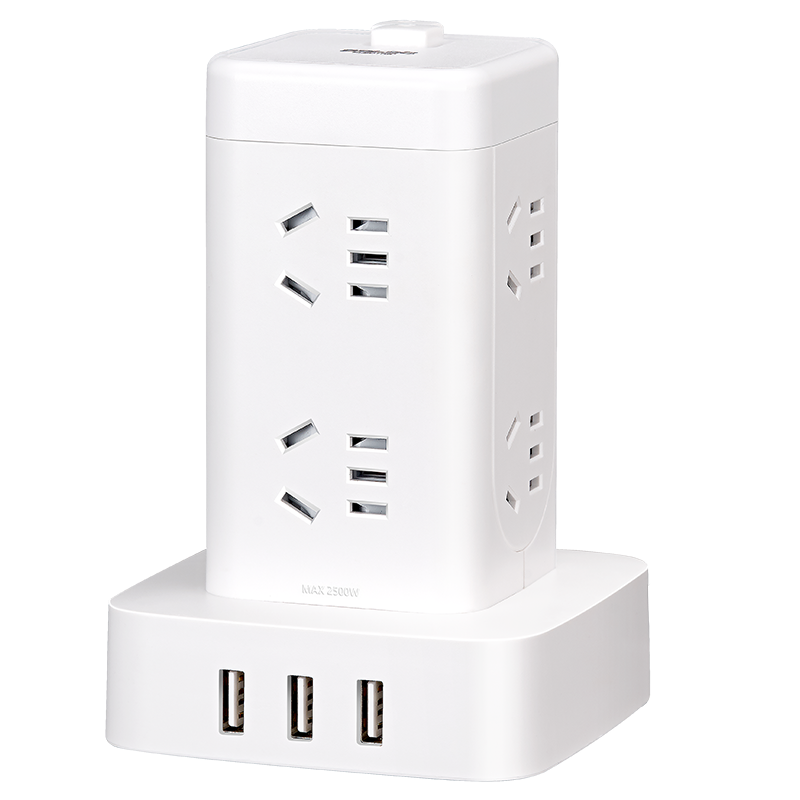 德力西立式插座塔式插座拓展插排多功能排插多孔位插位插线板USB