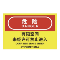 墨中正人可定制户外有限空间牌150*200mm块