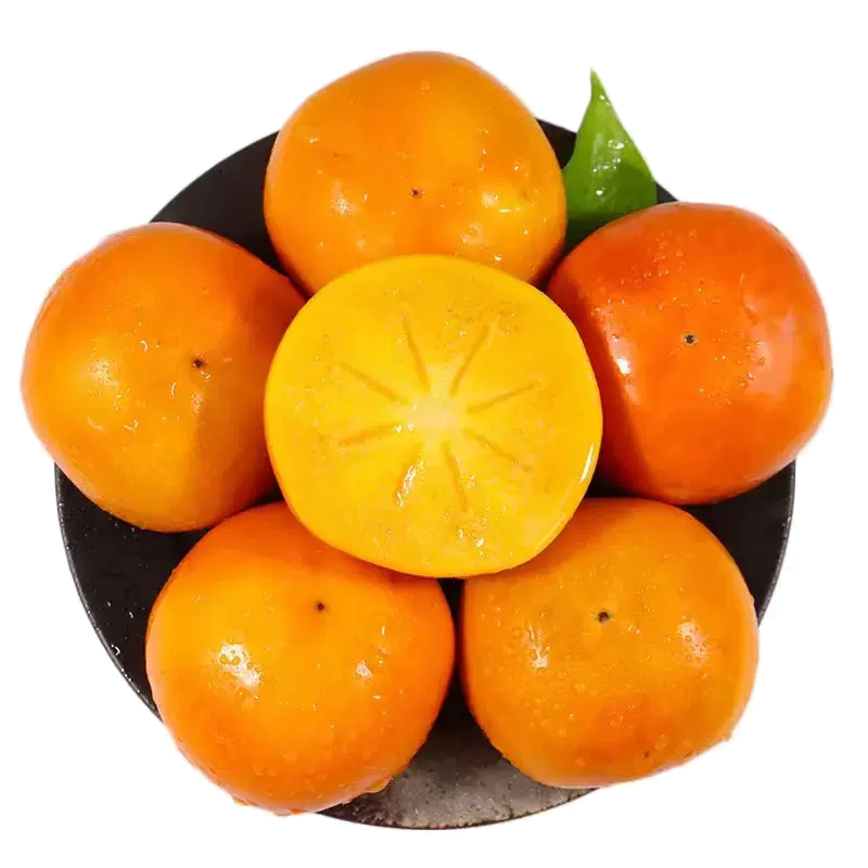 [熊猫鸟]广西脆柿子 新鲜水果 净重4.5斤 中果 单果150-200g 当季黄甜硬柿子 脆甜新鲜