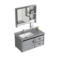 古达太空铝浴室柜组合抽屉卫浴洗漱台卫生间洗脸盆陶瓷一体洗手池