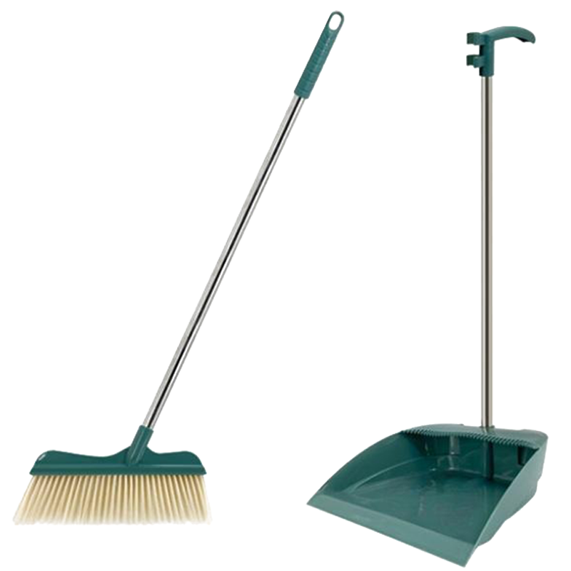 紫萱依韵 不锈钢杆软毛 实用 扫把簸箕套H2-022 1套(浅绿)