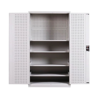 豪利特工具柜加厚铁皮储物柜工厂车间用带抽屉汽修多功能收纳柜通门带网柜灰白色