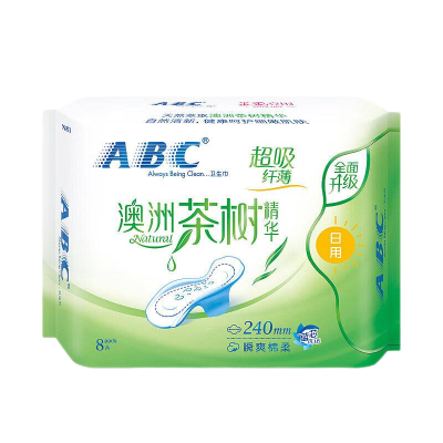 ABC日用卫生巾 纤薄网感棉柔240mm*8片*6包(48片)N81