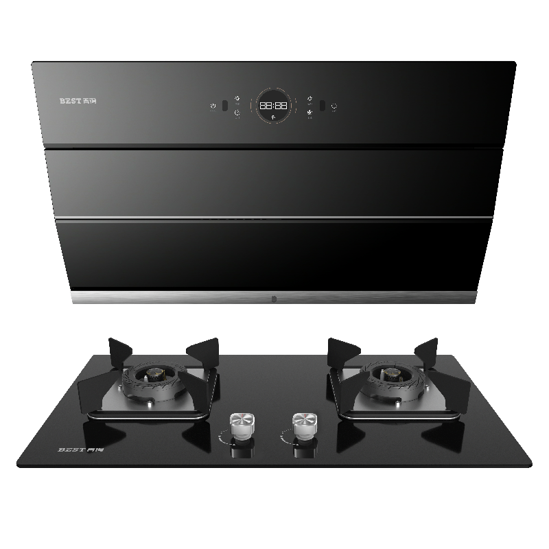 华帝 百得烟灶套餐AC02+JD67B 20立方大吸力烟机 热炫洗 挥手智控 4.1kw大火力燃气灶具 液化气