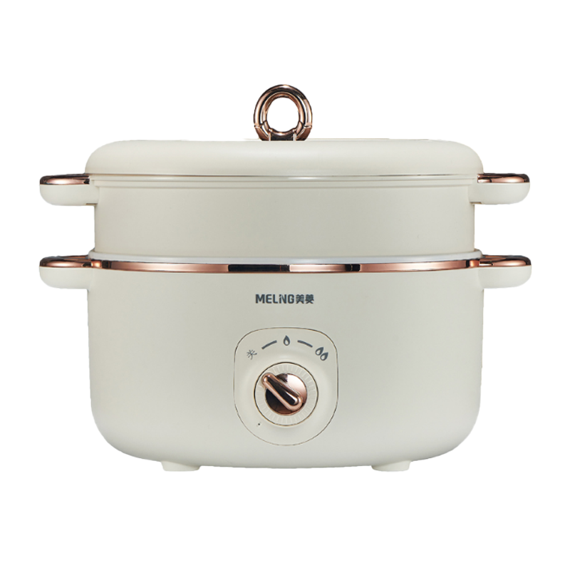 美菱(MELING) 电煮锅小电锅电热锅学生宿舍小锅泡面电火锅多功能多用途电蒸MT-LC50094L大容量(带蒸笼)