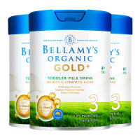 [3罐装 有效期26年5月]原装进口澳洲Bellamy贝拉米GOLD金装版有机幼儿配方奶粉3段(12月+) 800g/罐