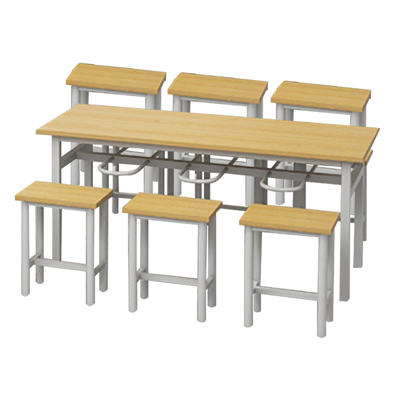 豪利特餐桌6人学校食堂小吃店快餐桌椅饭堂防火板桌1800*600*750[含椅]