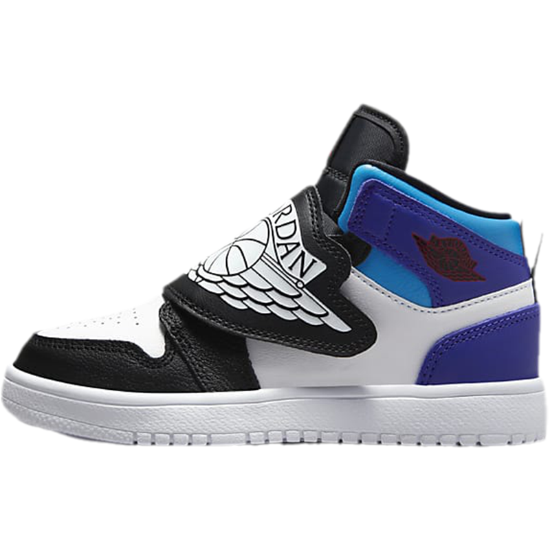 耐克 时尚潮流 舒适百搭 防滑减震 高帮 儿童板鞋 黑白BQ7197-154