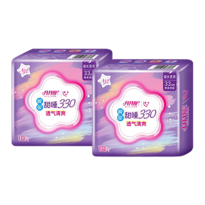 月月舒瞬吸棉质330特长夜用10片*2包