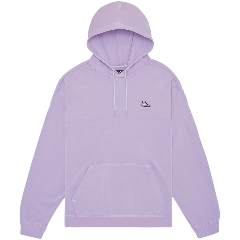 Converse 纯色字母刺绣连帽套头长袖卫衣 男女同款 紫色 10025456-A06
