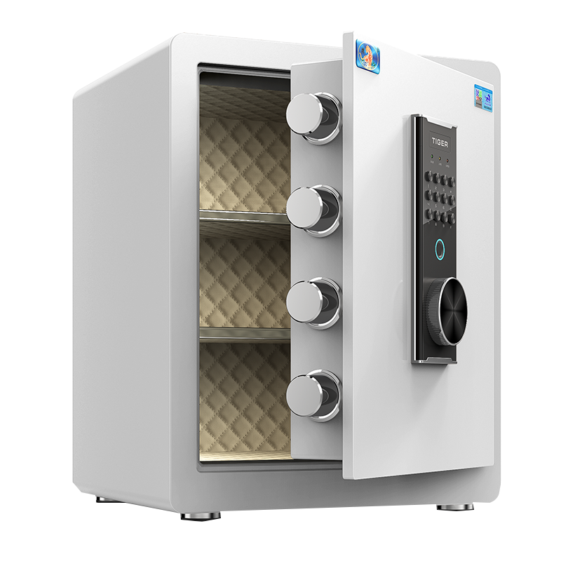 虎牌保险柜 家用小型45cm全钢防盗入墙保管柜指纹密码办公保险箱 悦青系列 睿智黑