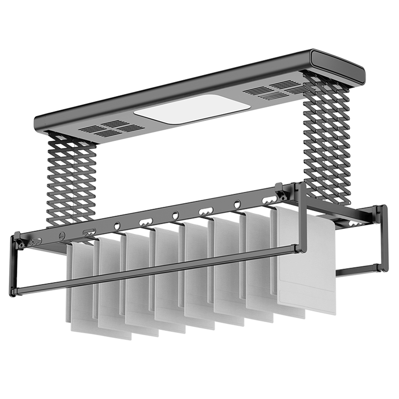 晾超人电动晾衣架阳台语音声控米家控制离线语音自动升降晾衣架家用自动风干烘干消毒双层剪刀架智能晾衣机