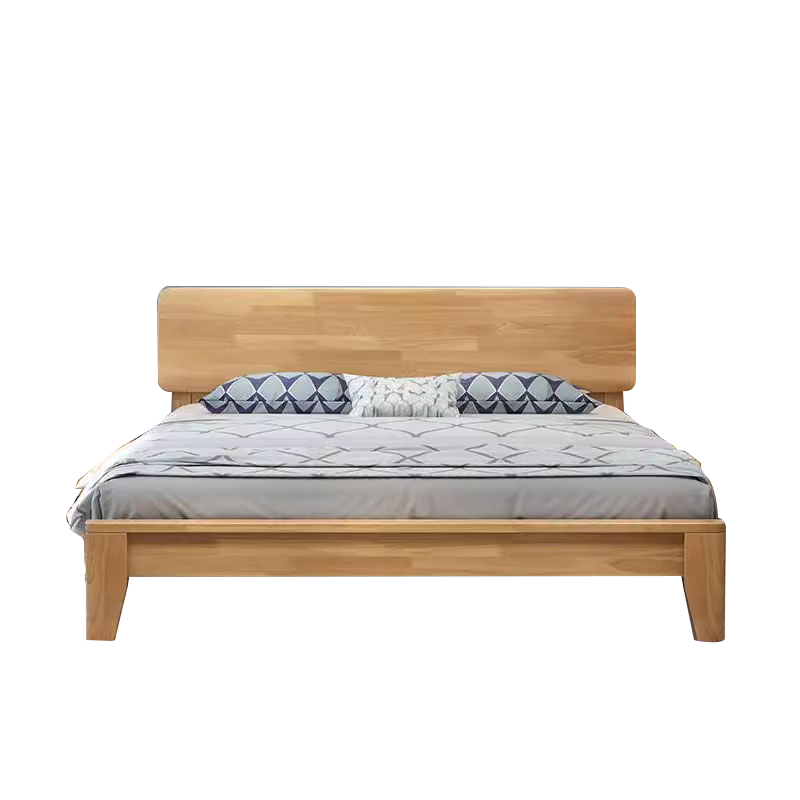 质凡原木床北欧实木简约双人床经济型框架床 1.8米床