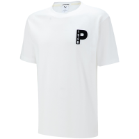 PUMA 字母印花圆领套头短袖T恤 男女同款 白色 539662-02