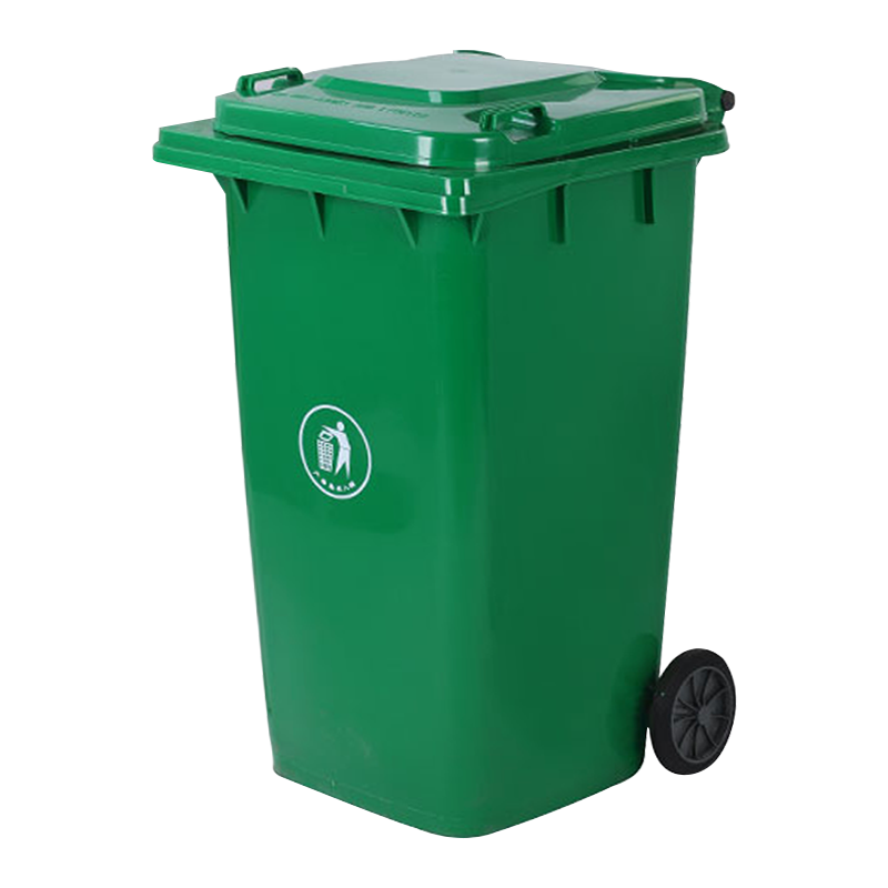 豪利特户外垃圾桶大号商用小区室外分类环卫桶带盖塑料筒240升加厚桶配盖+标准轮