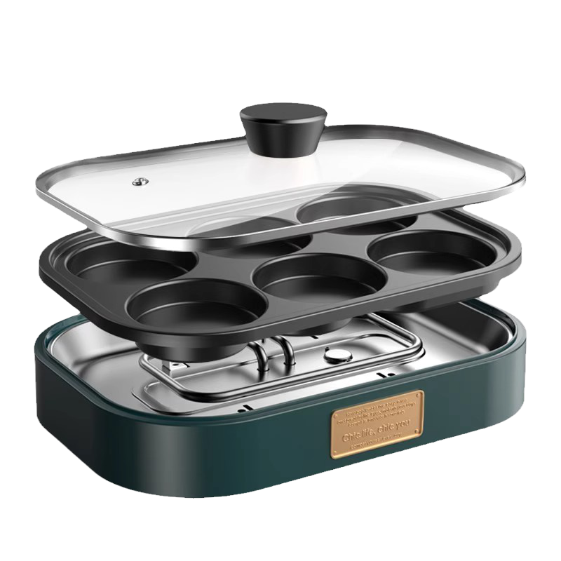 煎鸡蛋汉堡机不粘平底家用煎锅早餐烙饼煎饼锅小四孔煎蛋神器