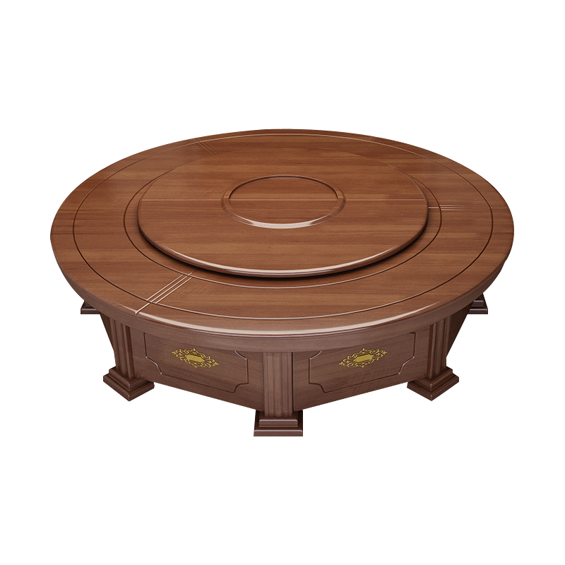 初嘉(CJ)电动餐桌餐厅大圆桌转盘餐桌椅组合 2.4米圆桌 12把餐椅