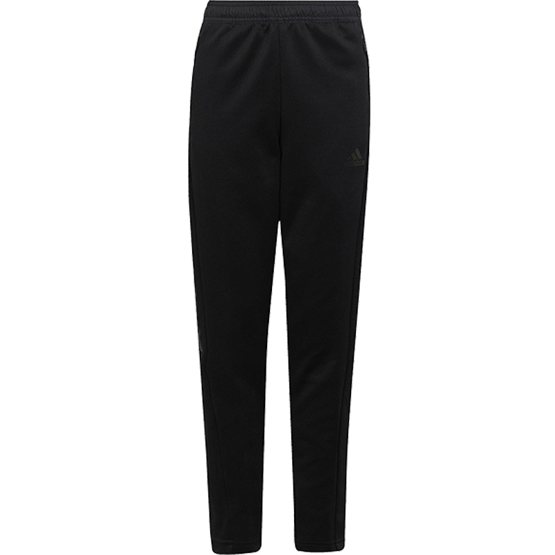 adidas 童装 纯色Logo刺绣直筒松紧腰运动裤 女童 黑色 IB3801