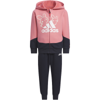 adidas 童装 运动健身连帽长袖夹克外套纯色Logo印花休闲长裤套装 男童女童 IP7006