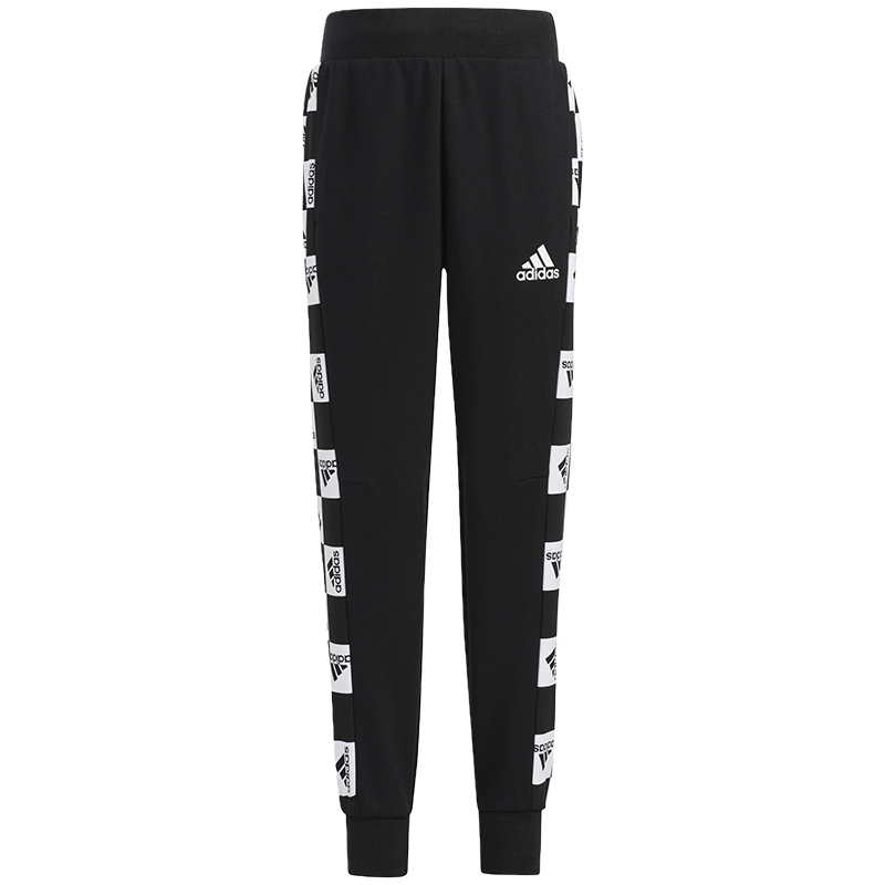 adidas 童装 品牌Logo运动裤 男童 黑色 HM5198