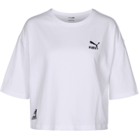 PUMA 品牌字母Logo印花圆领套头短袖T恤 女款 白色 623253-02