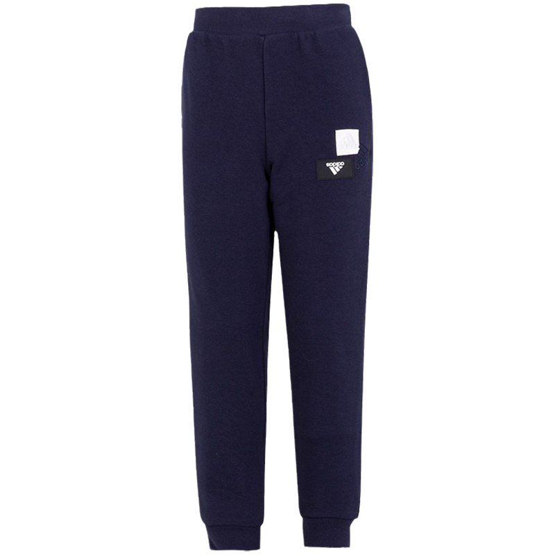 adidas Lk Warm Pnt 童装 Logo贴标松紧束脚运动裤 男童女童 深蓝色 HM5201