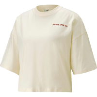 PUMA 品牌Logo刺绣运动短袖T恤 女款 纯白色 622578-65