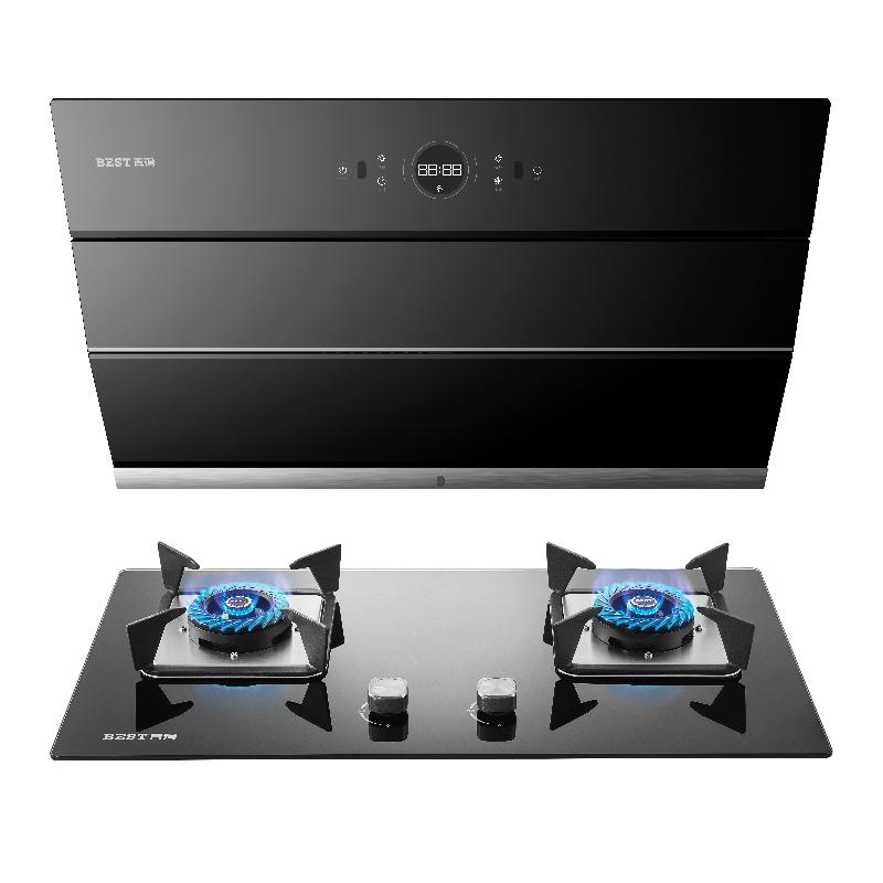 华帝 百得烟灶套装AC06+JDQ05 22立方大吸力近吸 侧吸油烟机 自清洗挥手智控 5.2kw大火力燃气灶 天燃气