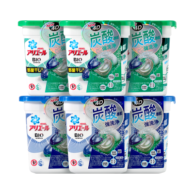 日本原装进口宝洁洗衣凝珠6盒家庭執碧浪4D洗衣球PG洗衣液 3深蓝3绿
