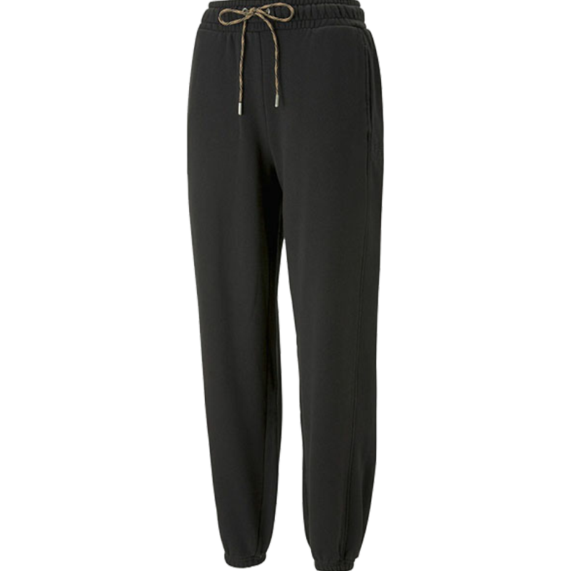 PUMA 纯色休闲束脚运动裤 女款 黑色 620661-01