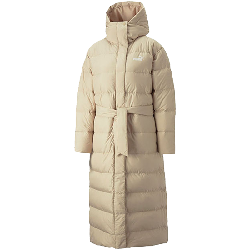 PUMA 纯色品牌Logo印花连帽羽绒服 女款 黄色 672278-67