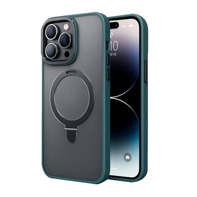 安美宝 苹果14手机壳iPhone14promax保护套磁吸苹果13/14pro手机壳全包磨砂男女款精孔镜头版金属保护套