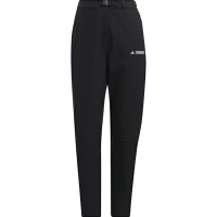 adidas W Brushed Pants 纯色字母Logo印花户外运动裤 女款 黑色 HN2003