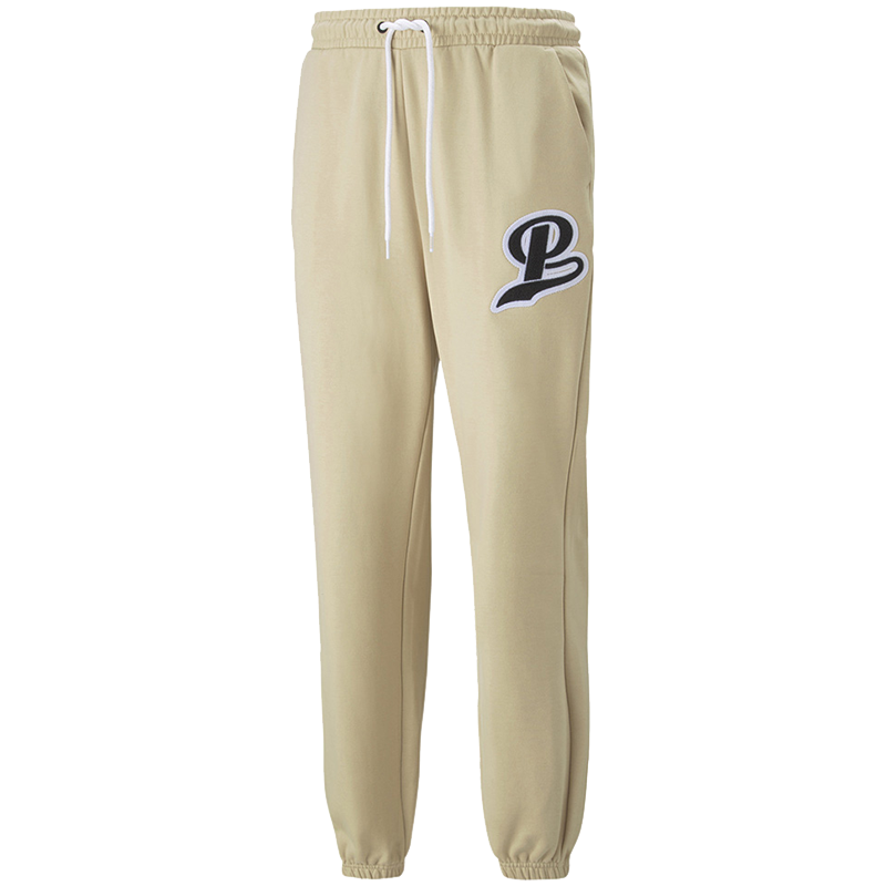 PUMA 纯色Logo束脚运动裤 男款 松砂色 539269-67