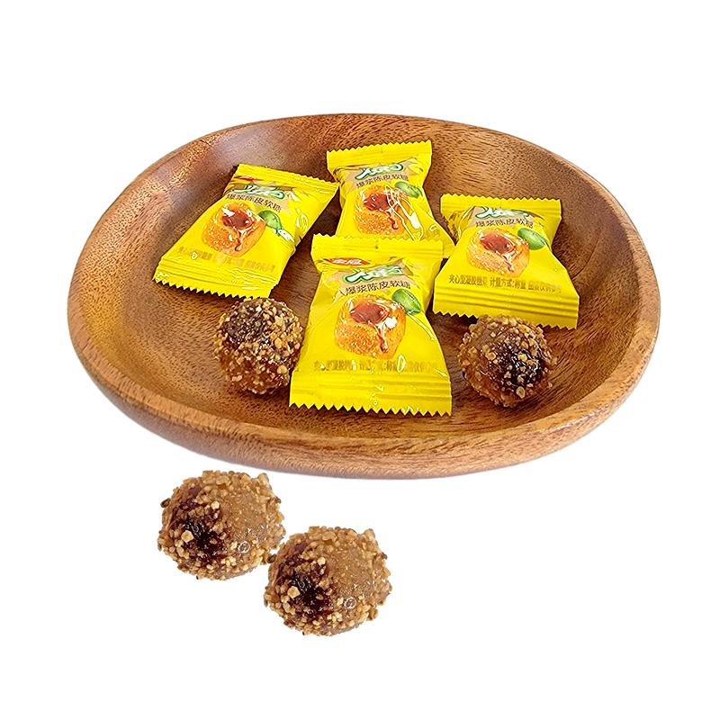 金冠爆浆陈皮软糖散装500g婚庆结婚喜糖休闲零食品年货小吃