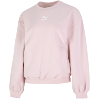 Puma 休闲宽松卡通图案Logo圆领卫衣 女款 粉红色 537518-88