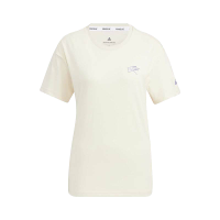 adidas W Ocean Gfx Tee 休闲透气海豚图案运动短袖T恤 女款 米色 HE7339