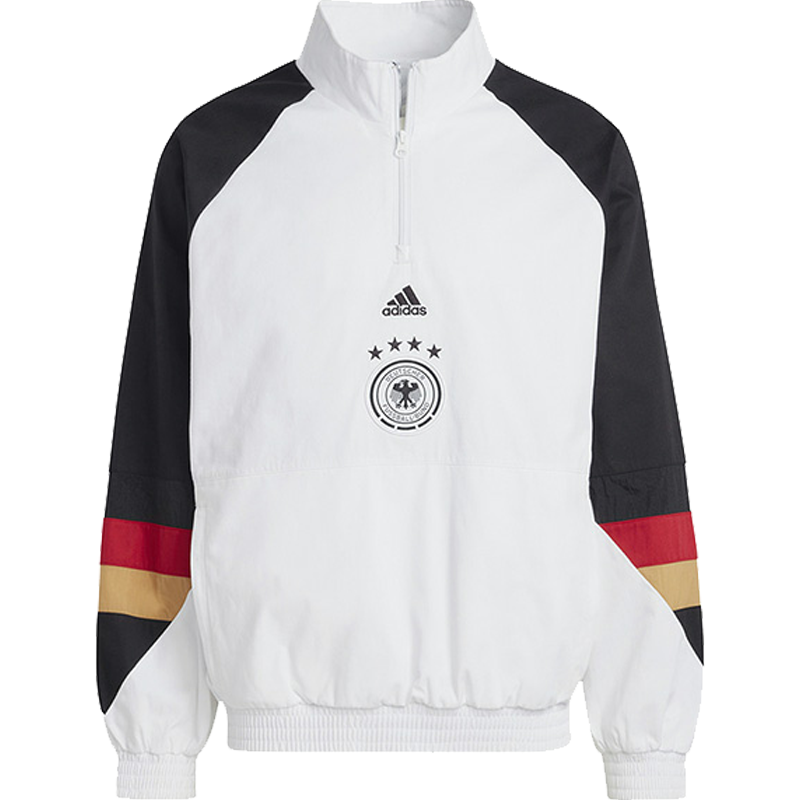 adidas Logo印花拉链立领运动夹克外套 男款 白色 HF4072