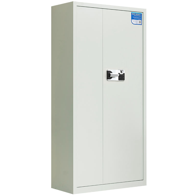 尔迈 指纹保密柜国保指纹锁资料档案柜 灰白色 通门无斗