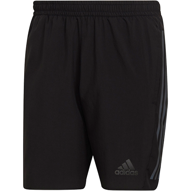 adidas 纯色条纹Logo运动短裤 男款 黑色 HE2468