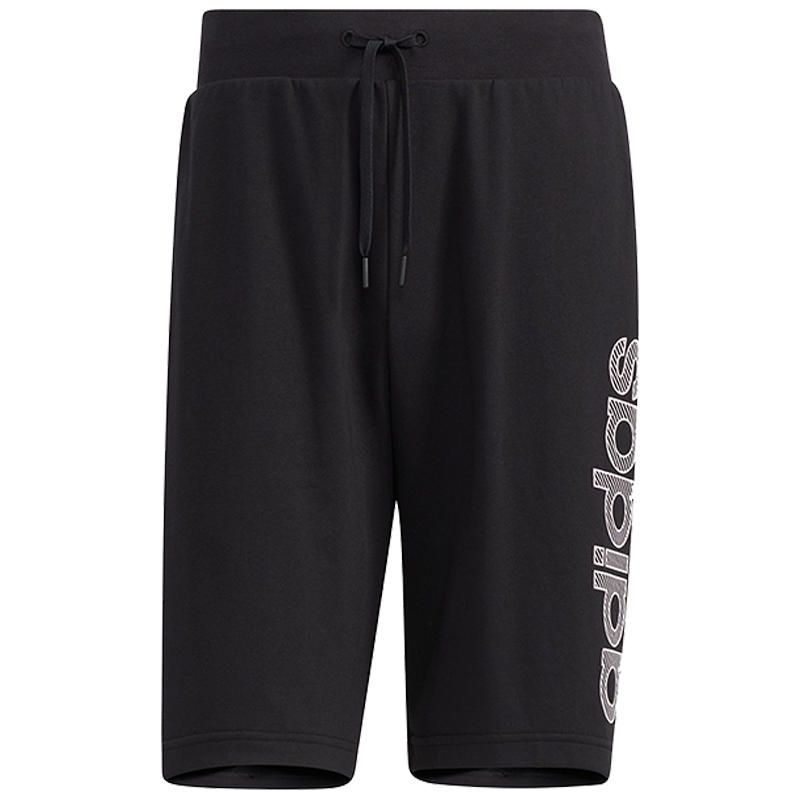 adidas 字母印花系带休闲短裤 男款 黑色 HD4675