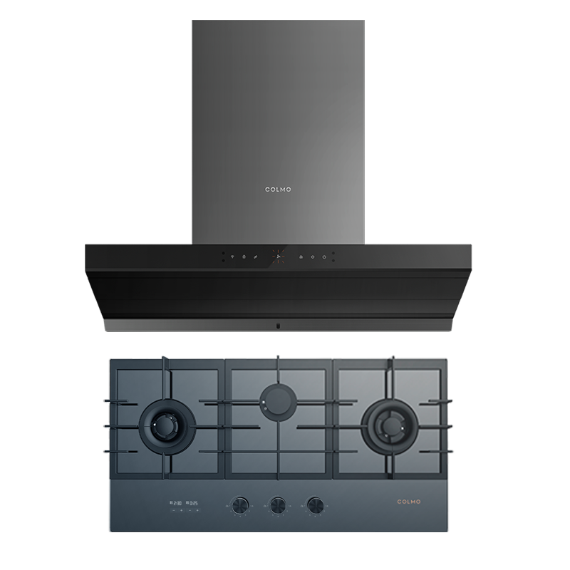 COLMO S68 欧式抽吸油烟机套装 25立方吸力 AI辅助烹饪 红外烟感 灭菌蒸汽旋洗 S68+QF6G(定时三眼灶